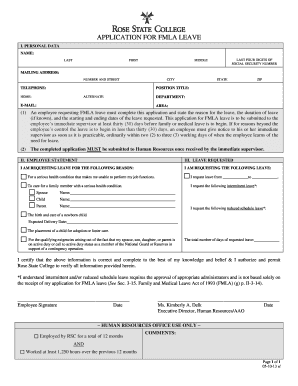 Application for FMLA Leave