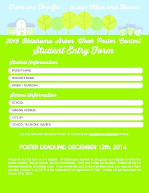 2015 Oklahoma Arbor Day Poster Contest