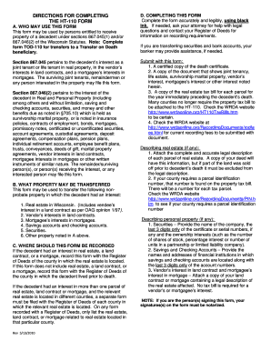 HT-110 Form for Non-Probate Property Transfer