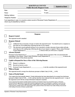 Kootenai County Public Records Request Form