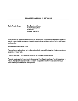 Washington Public Records Request Form