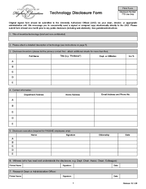 Technology Disclosure Form