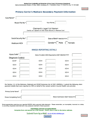 PA Medicare Secondary Payment Information Form