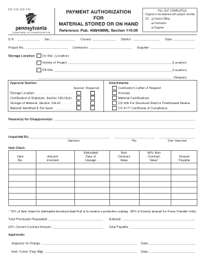CS-110 Payment Authorization Form