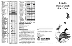 Marsh Creek State Park Bird Checklist