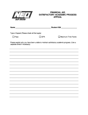 Satisfactory Academic Progress Appeal Form