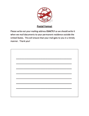 International Mailing Address Form