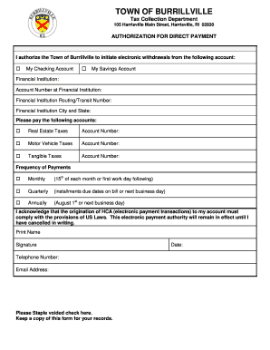 Authorization for Direct Payment