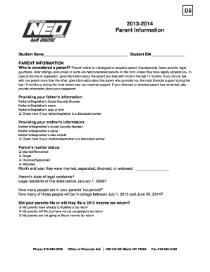 Parent Information Form D5