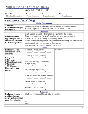 Composition Peer Editing Form