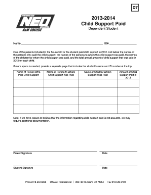 Child Support Paid Form