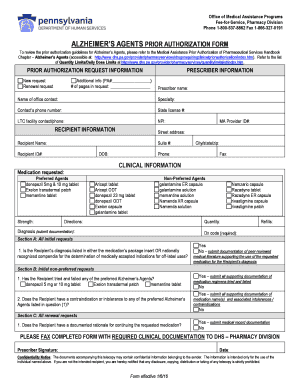 Alzheimer’s Agents Prior Authorization Form