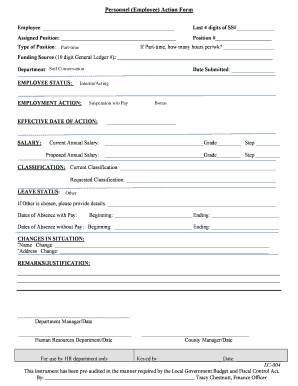 Employee Action Form