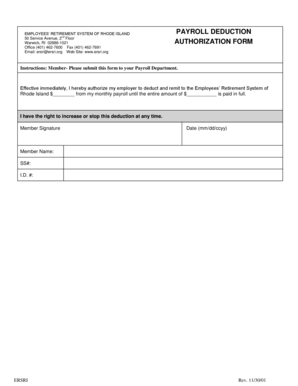 Rhode Island Payroll Deduction Authorization Form