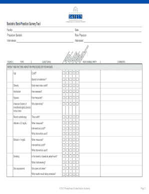 Bariatric Best-Practice Survey Tool