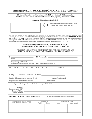 Rhode Island Annual Return for Taxable Property