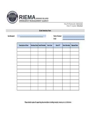 Grant Inventory Form