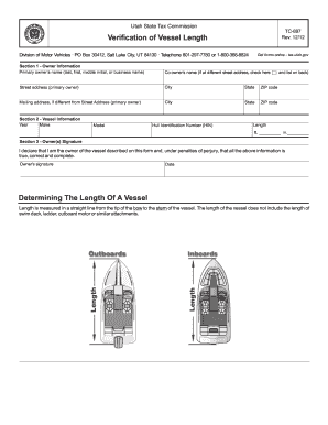 Utah Vessel Length Verification Form