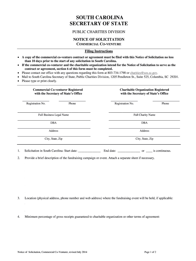 SOUTH CAROLINA SECRETARY OF STATE - scsoscom Preview on Page 1