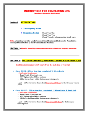 Mandatory Retraining Notification Form