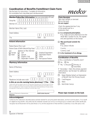 Coordination of Benefits Form