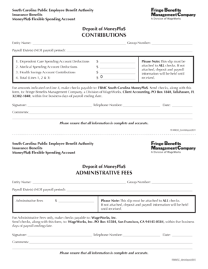 South Carolina Flexible Spending Account Contribution Form