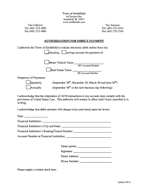 Authorization for Direct Payment