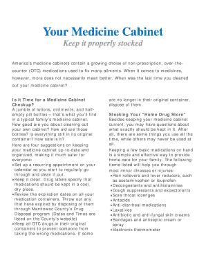 Medicine Cabinet Checklist