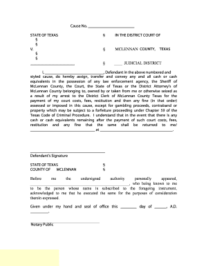 Texas Court Cost Payment Assignment