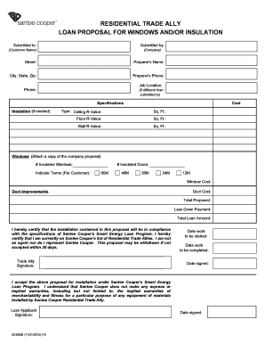 Residential Trade Ally Loan Proposal