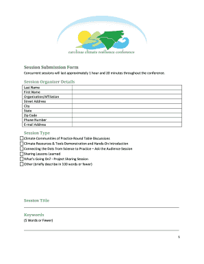 Conference Session Submission Form