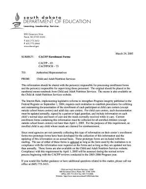 CACFP Enrollment Form