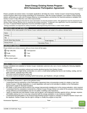 Santee Cooper Homeowner Participation Agreement