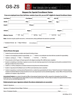Request for Special Enrollment Status