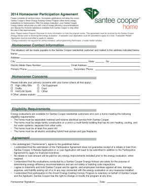 Santee Cooper Homeowner Participation Agreement