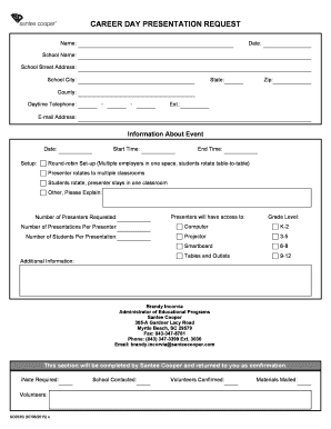 Career Day Presentation Request Form