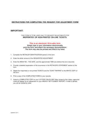 Request for Adjustment Form