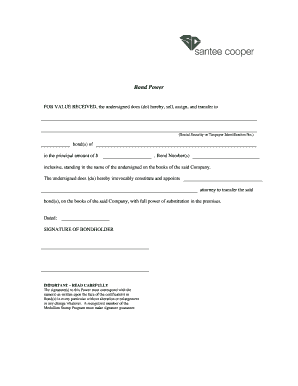 Bond Power Assignment Form