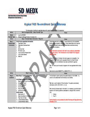 Atypical FAOI Re-enrollment Form