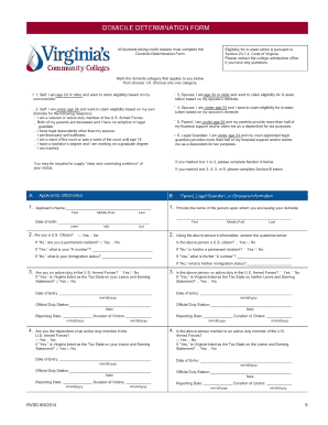 Virginia Domicile Determination Form