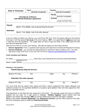 Final Decree of Divorce