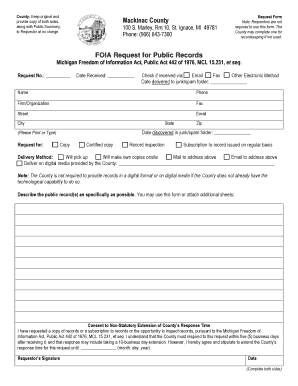 Michigan FOIA Request Form