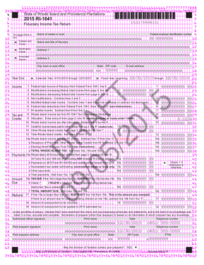 2015 Rhode Island Fiduciary Income Tax Return