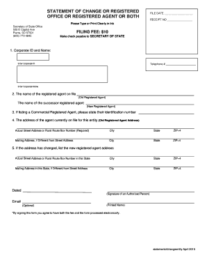 South Dakota Registered Agent Change Form