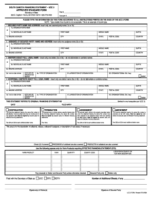 South Dakota UCC 3 Financing Statement