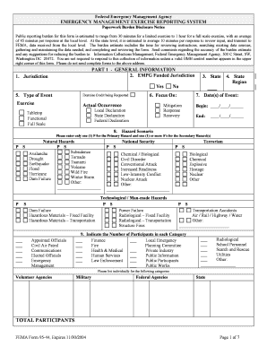 FEMA Emergency Management Exercise Reporting Form