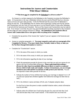 Answer and Counterclaim with Minor Children