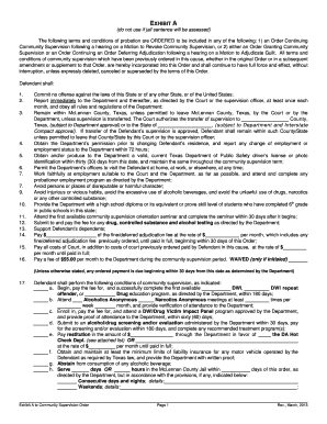 Community Supervision Order