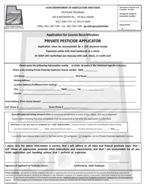 Utah Private Pesticide Applicator License Recertification