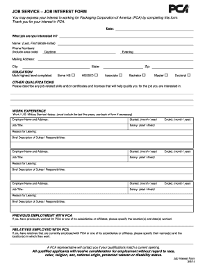 Job Interest Form